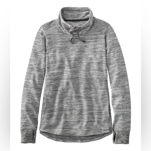 L.L. Bean Tops - L.L. Bean Heathered Gray Cowl-Neck Pullover